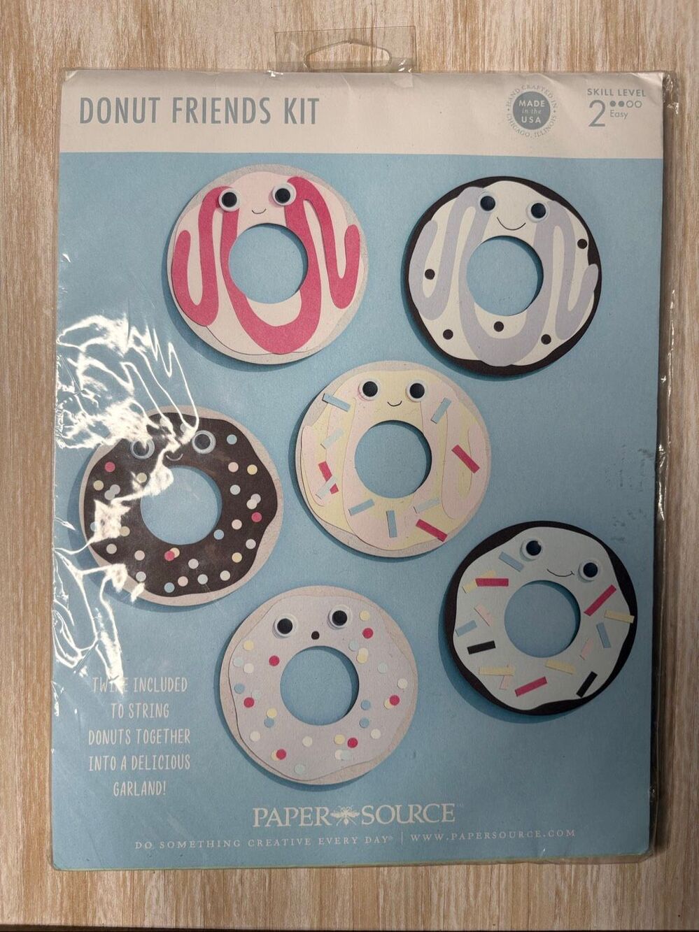 New in Package Paper Source Donut Friends Craft Kit Set of 2 DIY Donut Garland K
